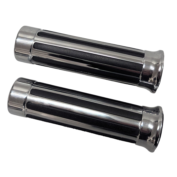 Griffe / Fußrasten BOOM chrom mit Längsgummi